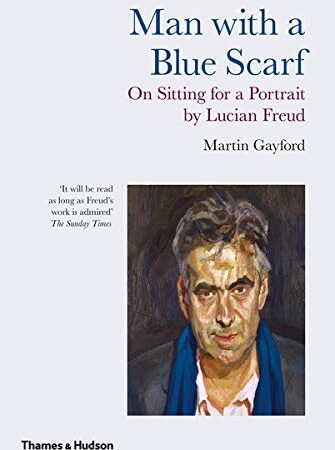 MAN WITH A BLUE SCARF ON SITTING FOR A PORTIAL BY LUCIAN FREUD (PB) 