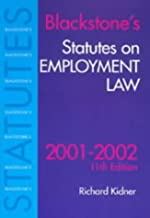 BLACKSTONE'S STATUTES ON EMPLOYMENT LAW 2001-2002 11/E (PB)